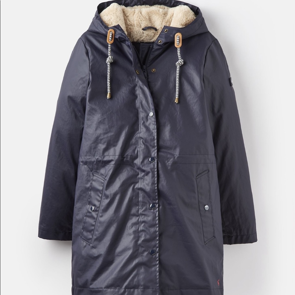 NWT joules teddy faux fur lined raincoat